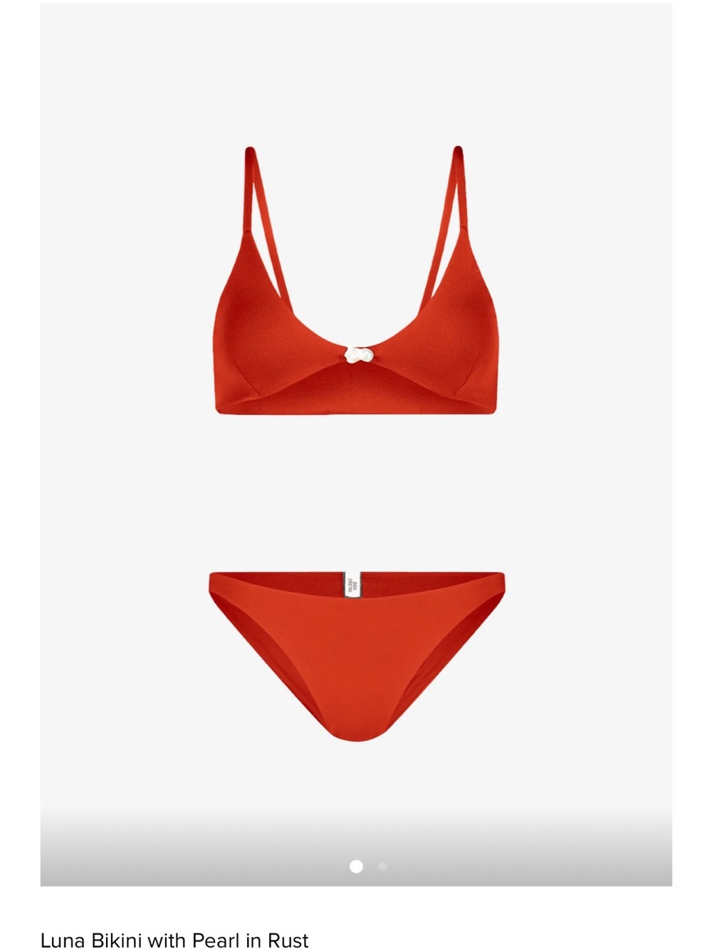 Sara Cristina Rust Bikini Set with Pearl Detail